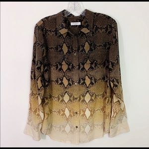 EQUIPMENT | 100% Silk Snakeskin Ombré Blouse Sz. M
